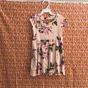 Pink floral skater dress size 3